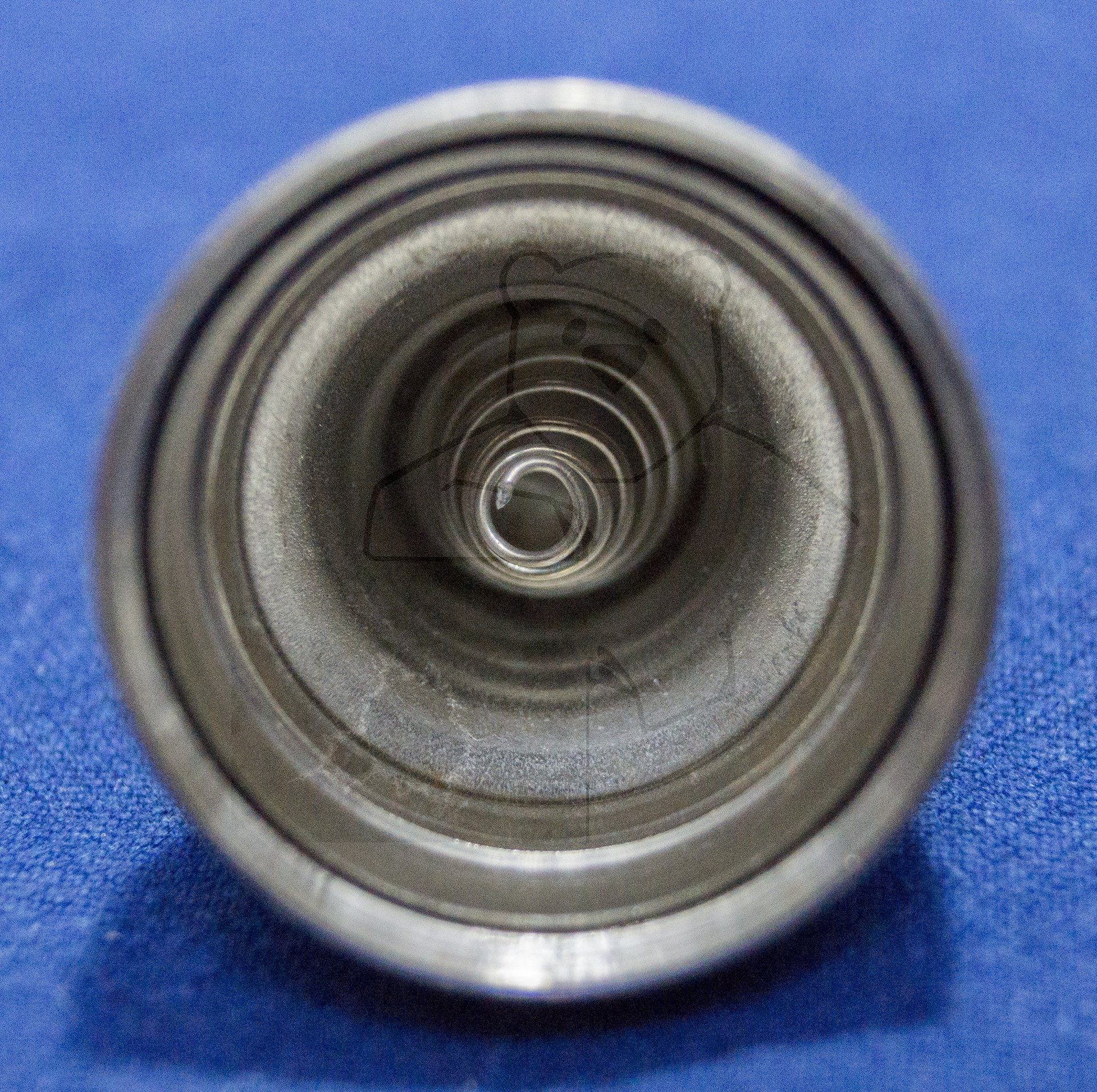 Sterilisierbare Transportbox für 2ml Glasspritzen mit Drehverschluss, Mitte der 1960'er Jahre, Blick in den Deckel mit Sicherungsfeder
